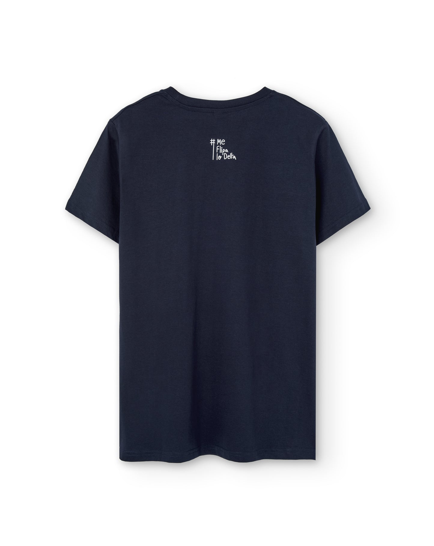 Camiseta de manga corta unisex en azul marino y estampado cangrejo azul