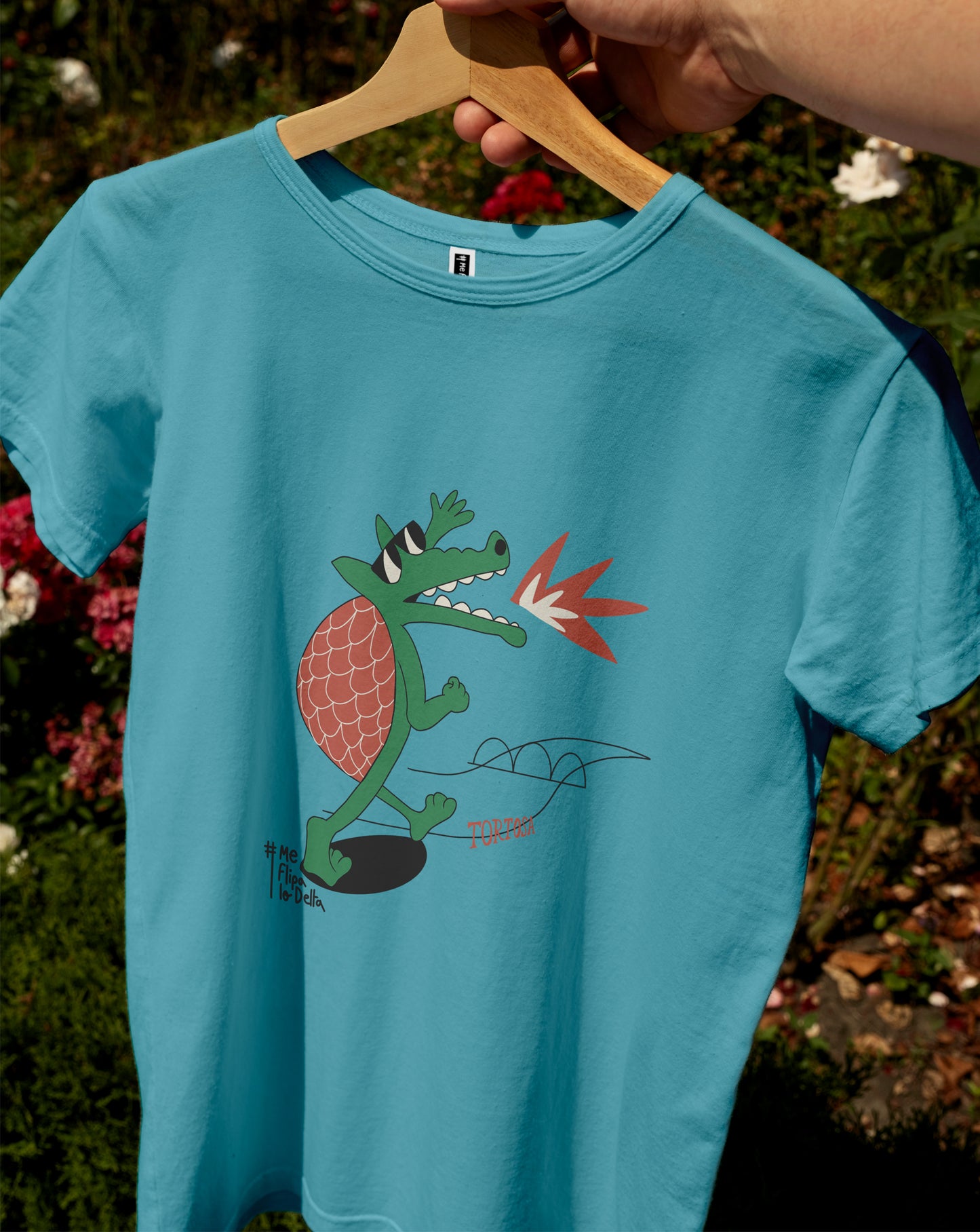 Camiseta manga corta unisex en verde agua y estampado Cucafera Tortosa