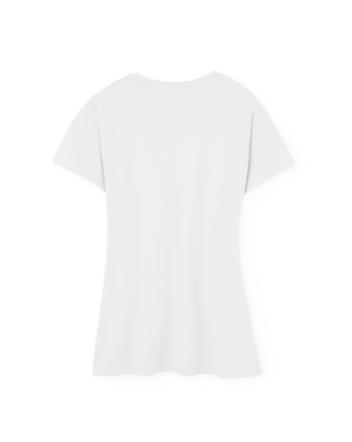 Camiseta manga corta entallada para mujer en blanco cuello redondo y estampado flamenco en bicicleta