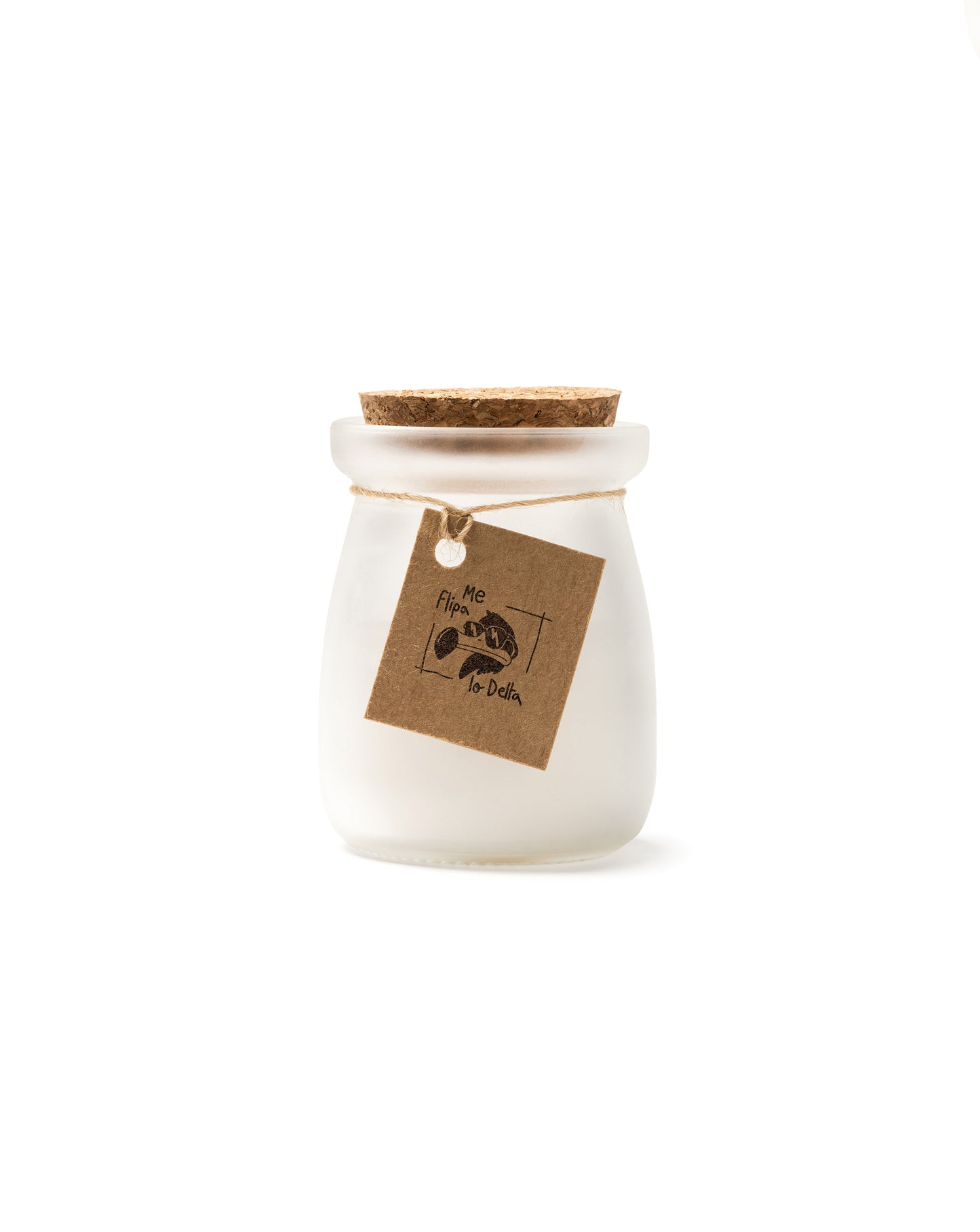Vela aromática en tarro de vidrio esmerilado con tapa de corcho