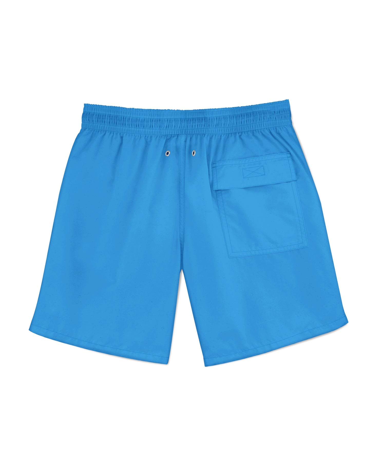 Bañador tipo boxer para hombre en color azul claro y logo flamenco en flotador