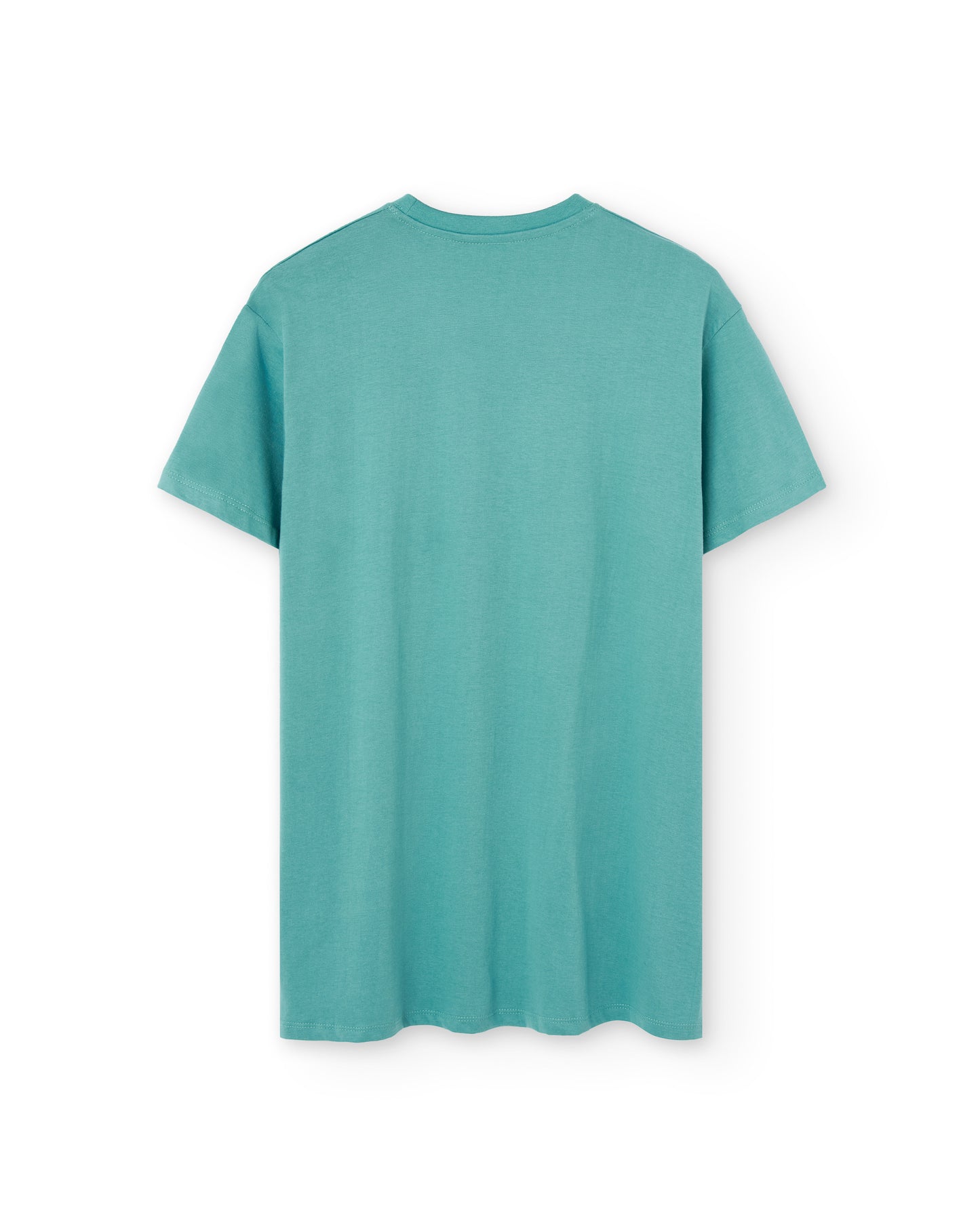 Camiseta manga corta unisex en verde agua y estampado flamenco del delta cocinando paella