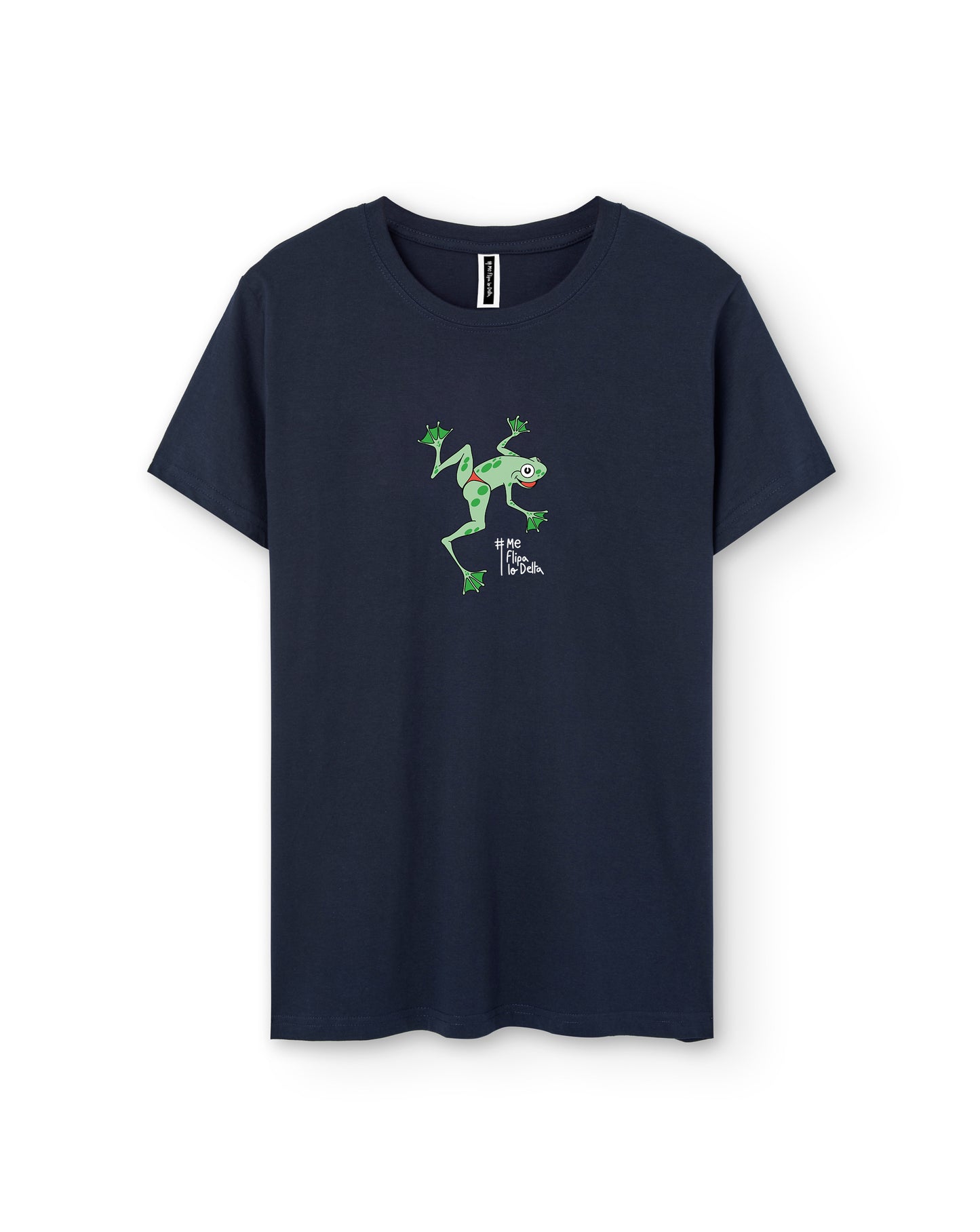 Camiseta de manga corta unisex en azul marino y estampado rana tanga