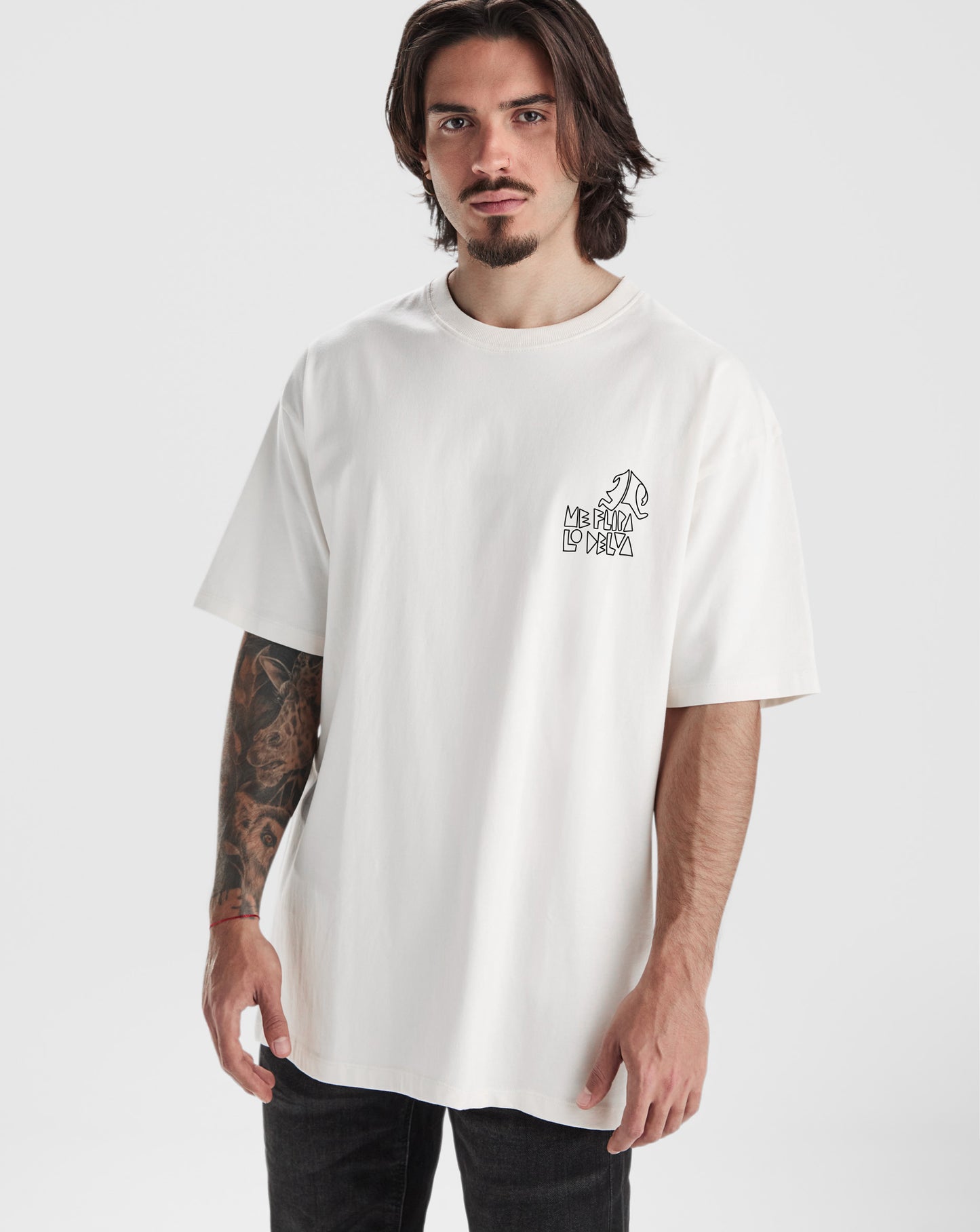 Camiseta blanca (oversize) "Tótem Deltaico" – MeFlipaLoDelta