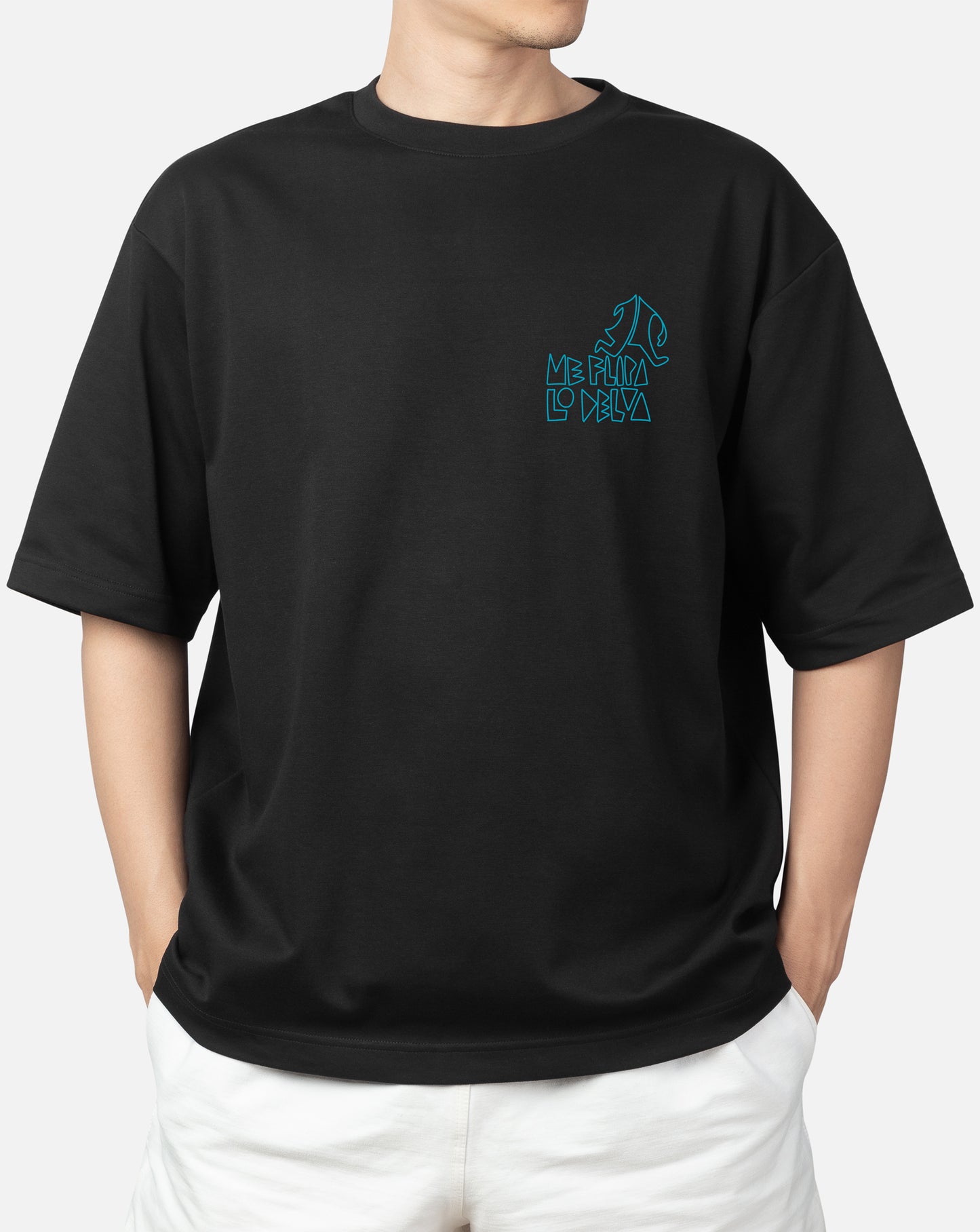 Camiseta negra (oversize) "Tótem Deltaico" – MeFlipaLoDelta