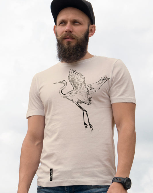 Camiseta manga corta unisex en color blanco vintage estampado collalba gris