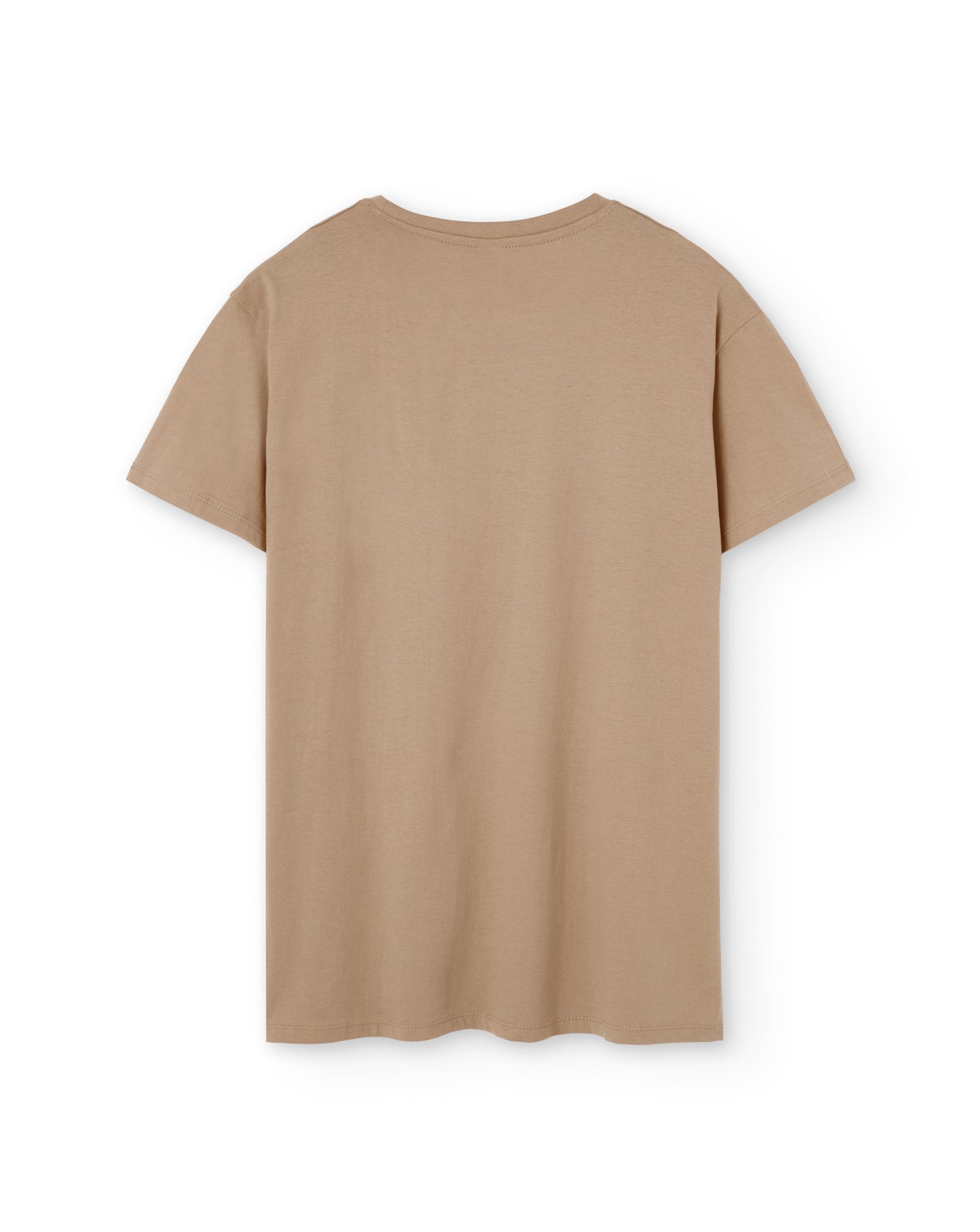 Camiseta manga corta unisex en marrón claro y estampado flamenco plantando arroz