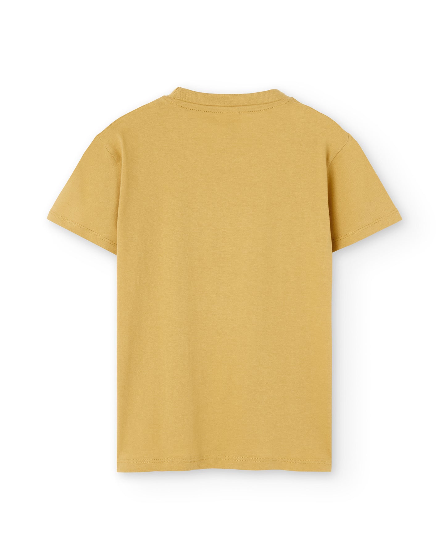 Camiseta manga corta unisex en mostaza y estampado salto