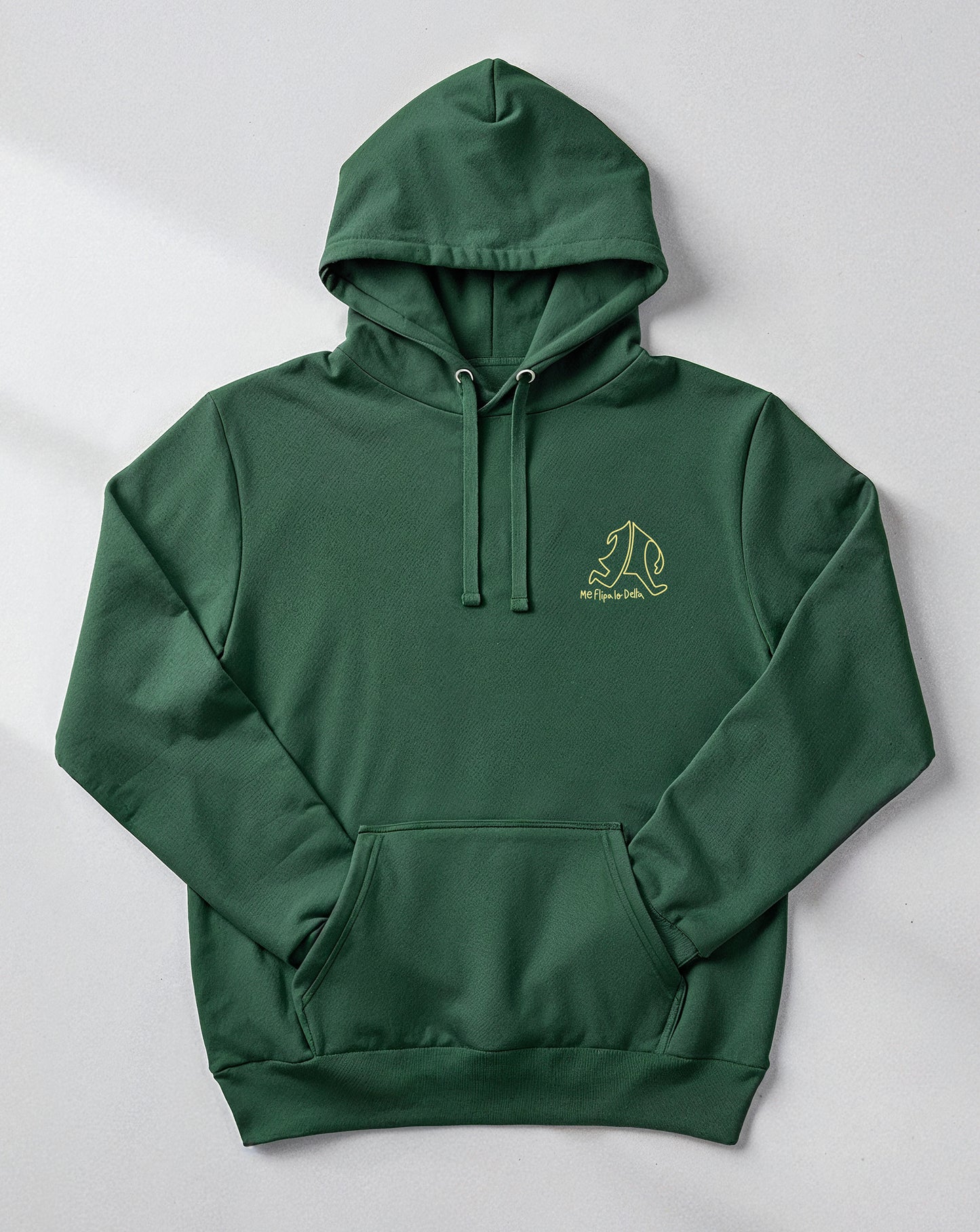 Sudadera de hombre con capucha color verde y estampado MeFlipaloDelta