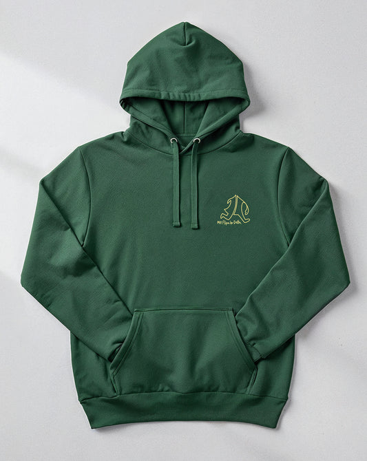 Sudadera de mujer con capucha color verde y estampado MeFlipaloDelta